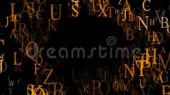 黑色背景上的抽象字母视频的预览图