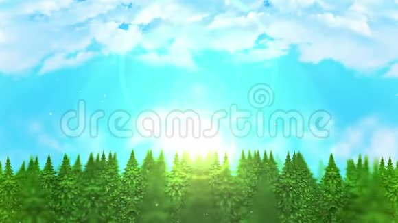 森林景观图形抽象自然背景循环动画视频的预览图