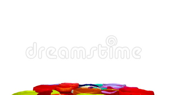 三维动画的油漆溅在一个音乐扬声器播放音乐三维液体飞溅油漆反弹4k白色视频的预览图