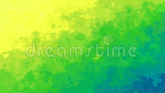 动画彩色背景无缝循环视频水彩效果黄绿色渐变视频的预览图
