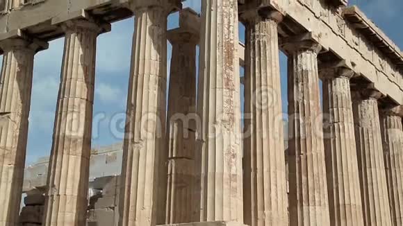 希腊雅典卫城的帕特农神庙视频的预览图