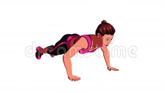 一个健身房女人的动画视频的预览图
