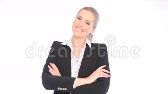 微笑自信的女商人视频的预览图
