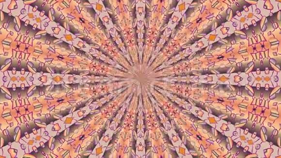 五颜六色的循环万花筒序列抽象运动图形背景视频的预览图
