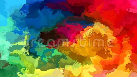 抽象动画彩色背景无缝环视频彩虹全彩色视频的预览图
