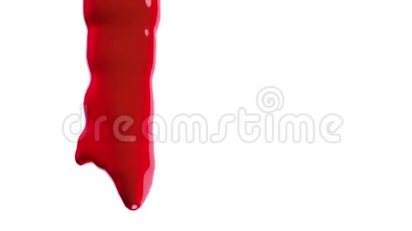红色油漆填充屏幕缓慢运动隔离在白色与阿尔法峡谷视频的预览图