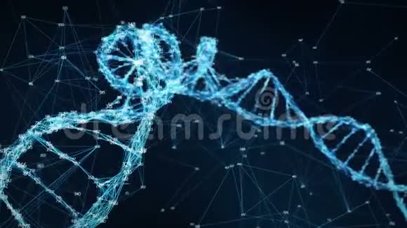 运动背景数字丛DNA分子随机数环视频的预览图
