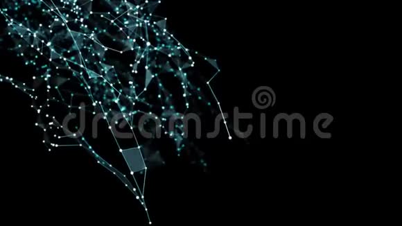 抽象运动数字神经丛多边形数据网络视频的预览图