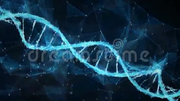 抽象运动背景数字二元屈膝DNA分子4k环视频的预览图
