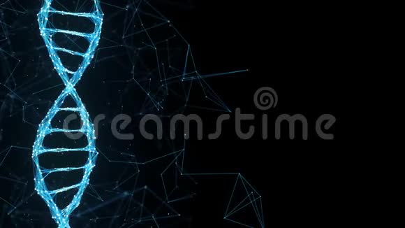 抽象运动背景数字屈膝DNA分子4k环视频的预览图