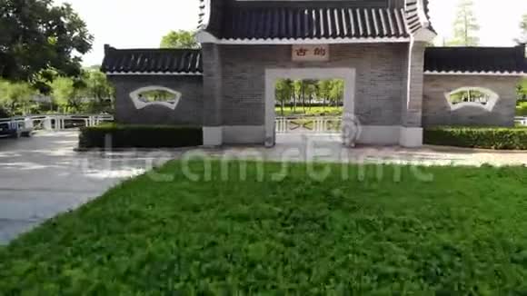 中国古代architecturei视频之门从飞行无人机视频的预览图