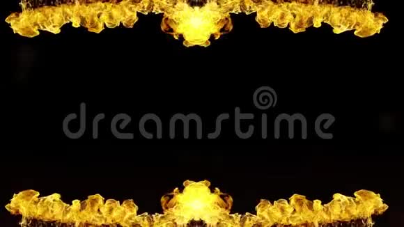 在黑色背景上燃烧火架理想的视觉效果和抽象的背景运动图形视频的预览图