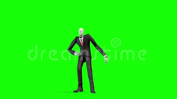滑头模具跳绿色屏幕三维渲染动画恐怖视频的预览图