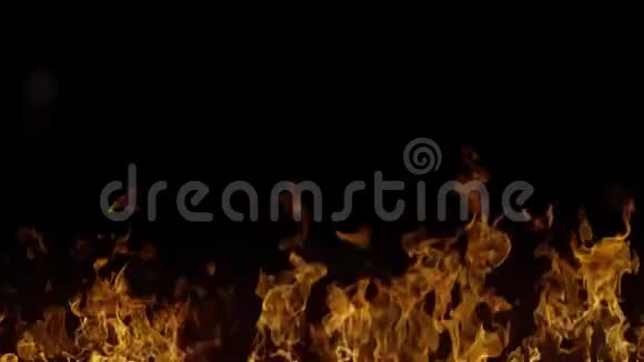 有黑色背景和飞行火花的火焰视频的预览图