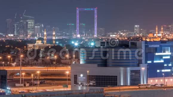 迪拜夜间空中时光的节奏视频的预览图