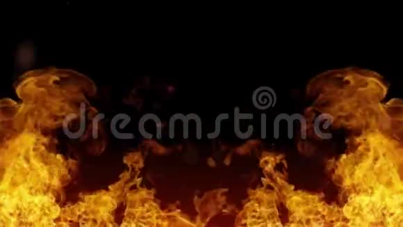 有黑色背景和飞行火花的火焰视频的预览图