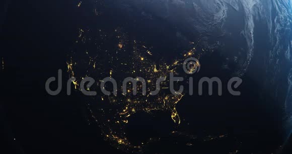 来自美国太空的地球美国突出国家边界和国家动画视频的预览图