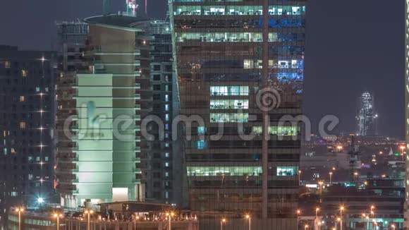 迪拜美丽的灯光和空中延时视频的预览图