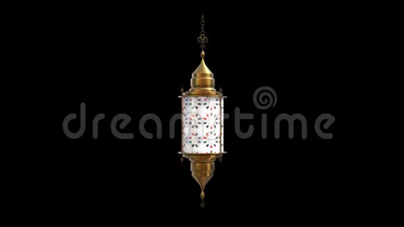 阿拉伯黄金斋月灯与阿尔法频道包括在内三维动画加载视频的预览图