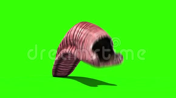 巨型蠕虫怪物爬行循环绿色屏幕3D渲染动画视频的预览图