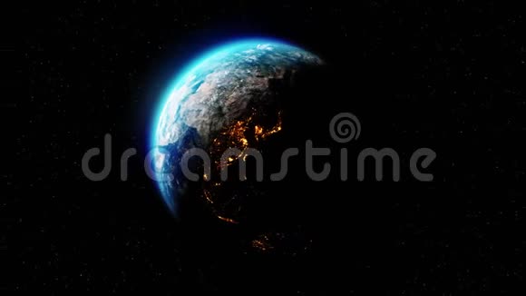 地球旋转太阳月食动画空间视图视频的预览图