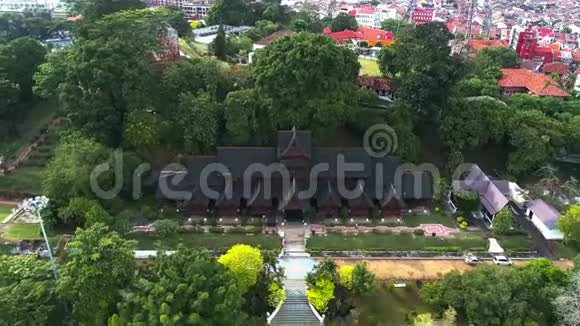 马六甲苏丹国故宫博物院的鸟瞰图阿斯塔纳凯索塔南梅拉卡马来西亚视频的预览图