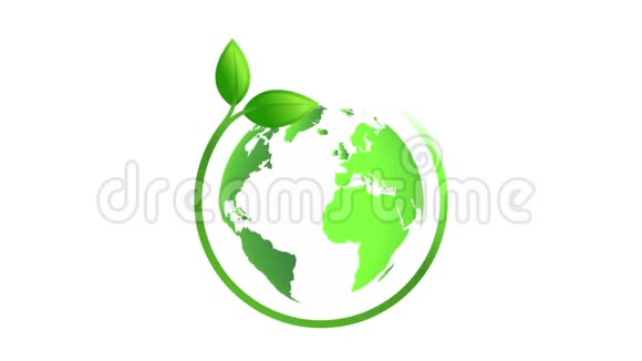 绿色地球星球动画4K视频视频的预览图