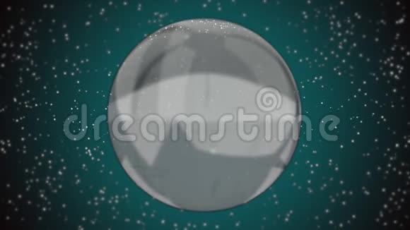 白色3D球形态与灰色阴影在现代无缝环动画4k背景与小白色粒子视频的预览图