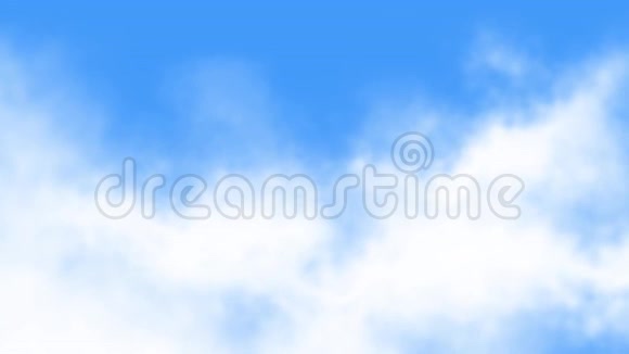 美丽的蓝天与云彩循环动画背景绿色屏幕视频的预览图