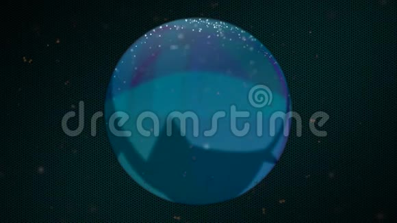 抽象的霓虹灯球着不同色调的蓝色在黑色背景上视频的预览图