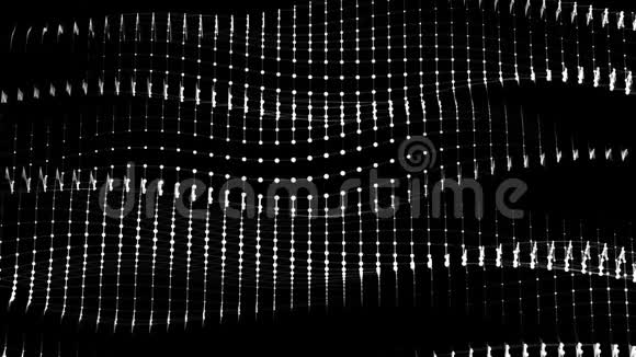 白色抽象格波在黑色背景上动态运动视频的预览图