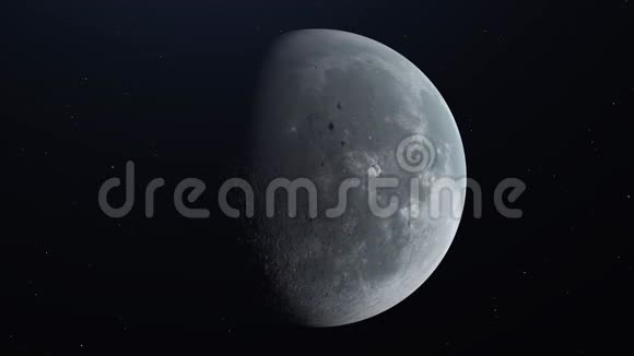 超现实的月亮从轨道大气从空间循环三维动画视频的预览图