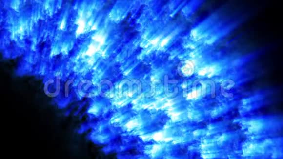 带有光线的科幻蓝色主题4k抽象的环形空间背景就像一颗燃烧的恒星从其表面视频的预览图