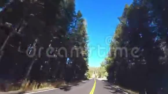 公路之旅在公路上乘车约塞米蒂山谷约塞米蒂国家公园美国加利福尼亚州视频的预览图
