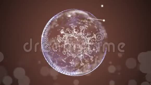 受感染细胞在生物体内部发光的抽象三维渲染视频的预览图