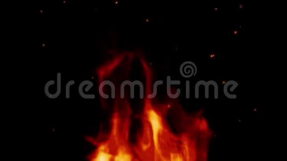 燃烧在黑色背景上的火焰真正的火透明的背景关门视频的预览图