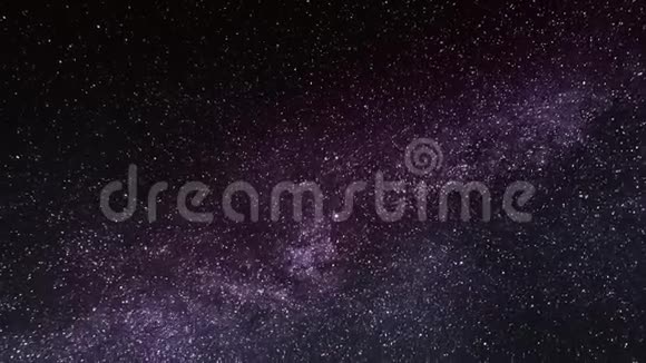 星随时间推移夜空背景蓝紫色自然暗星系空间视频的预览图
