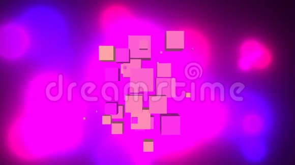 紫色背景上的彩色方块视频的预览图