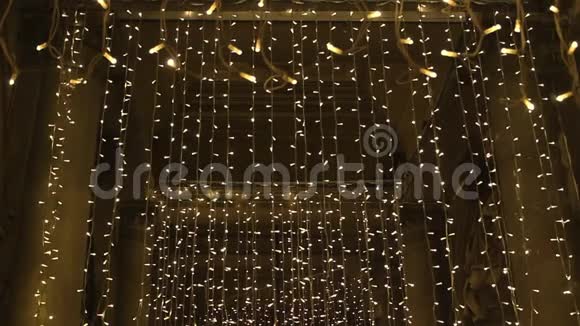 在威尼斯画廊的天花板上闪耀的圣诞灯视频的预览图