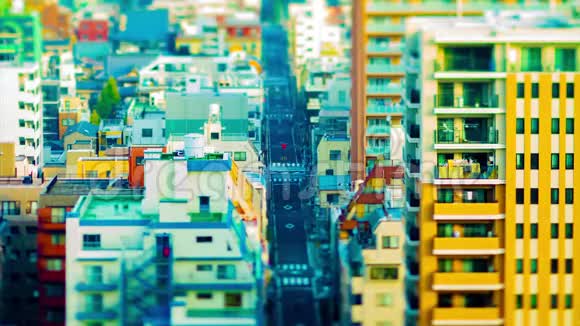 东京都市高角微缩城市景观的时间推移视频的预览图