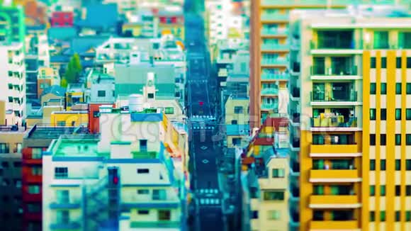 东京都市大角度变焦微型城市景观的时间推移视频的预览图