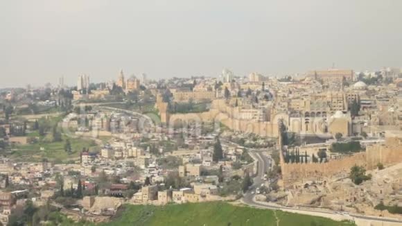 Silwan和耶路撒冷旧城的景色视频的预览图