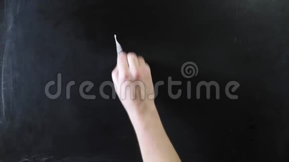 比特币符号标志写在粉笔板上男子用粉笔在黑板上画画视频的预览图