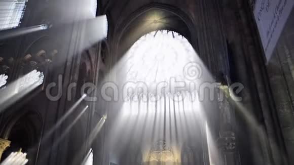 巴黎圣母院大教堂玫瑰窗视频的预览图