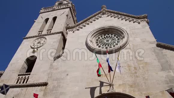 克罗地亚科尔库拉老城圣马克大教堂视频的预览图