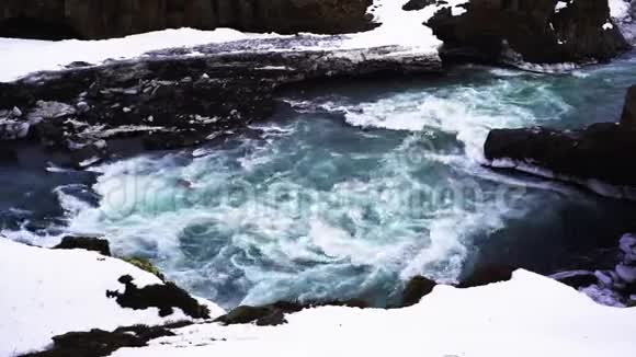 A河冰岛瀑布视频的预览图