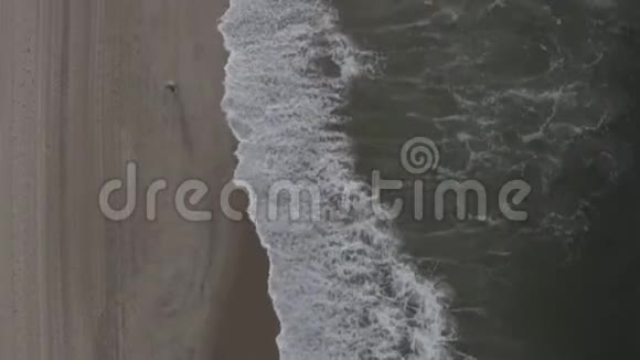 听觉波浪上的鸟瞰加州威尼斯海滩上的水视频的预览图