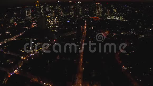 阿里亚美因法兰克福的景色德国夜景城市灯光视频的预览图