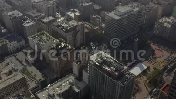 天光洛杉矶市中心屋顶建筑侧景视频的预览图
