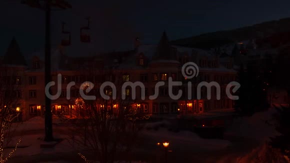 蒙特里姆布勒滑雪场冬季早晨视频的预览图